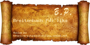 Breitenbach Pólika névjegykártya